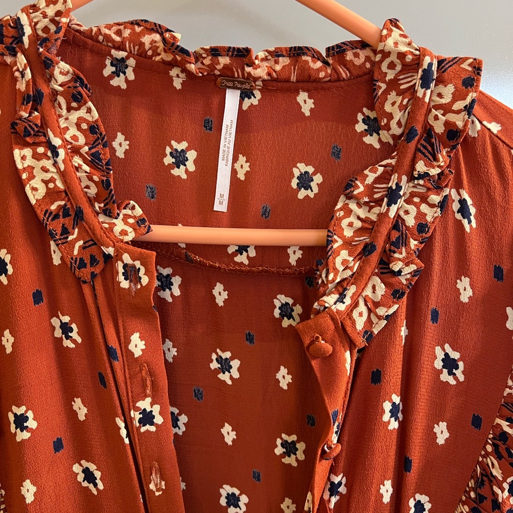Free People Rust Floral Maxi Dress - Picture 2 of 5